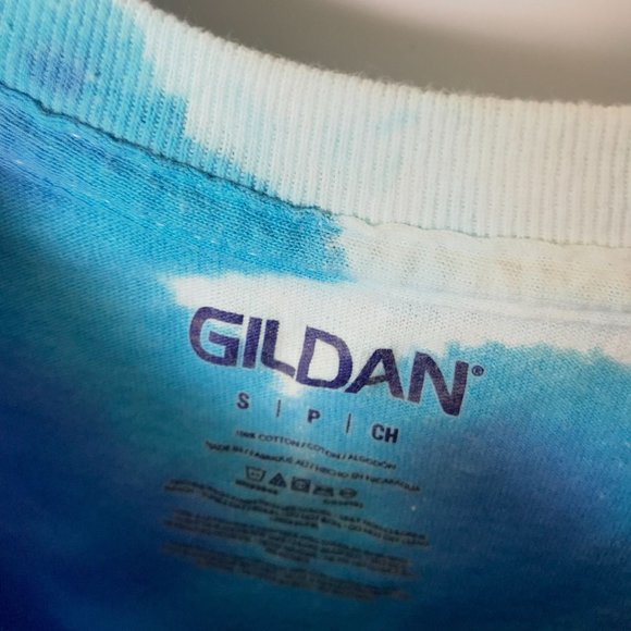 Gildan T Shirt Festive Trendy Tie Dye Tee Short Sleeve 100% Cotton Logo Adult - Picture 10 of 10